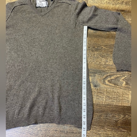 Public Opinion 100% Cashmere Brown V Neck Sweater Mens Size XL - Picture 5 of 8